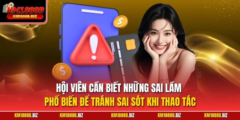 Hội viên cần biết những sai lầm phổ biến để tránh sai sót khi thao tác